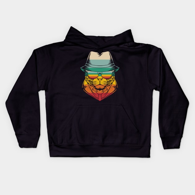 Retro Undercover Cat Kids Hoodie by Dojaja